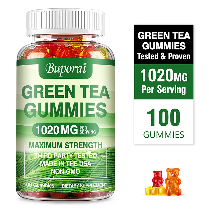 Green Tea Fat Gummies - Burn and Suppress Fat, Control Appetite, Weight, Intestinal Health