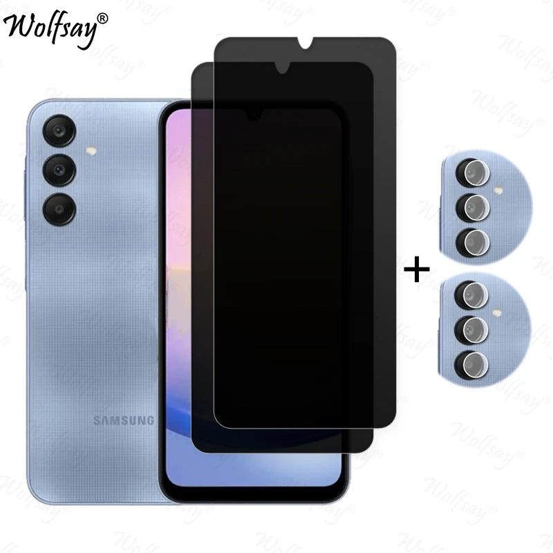 Privacy Screen Protector For Samsung Galaxy A25 5G Anti-Spy Tempered Glass Samsung A25 5G Camera Glass For Samsung A25 5G Glass