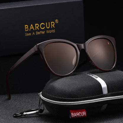 BARCUR 1 PCS Trendy Women's Pink Sunglasses PC Cat Eye Frame Fashion Apparel Accessories Men's and Women's Polarized Sunglasses