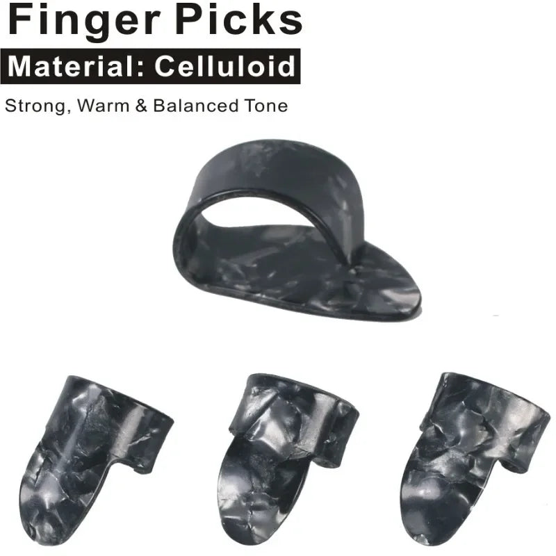 Guitar Slide, Set of 1 Acrylic Slide, 1 Steel Slide and 1 Brass Guitar Slide, Bonus 6 Pcs Guitar Picks, and 4 Finger Picks