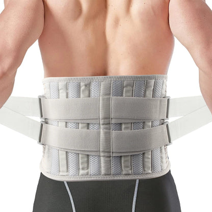 Back Brace for Men Women Lower Back Pain Relief with 6 Stays, Adjustable Back Support Belt for Work, Anti-skid Lumbar Support