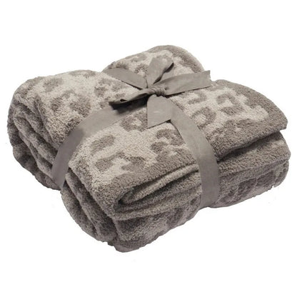 Super Soft Leopard Print Blanket, Warn Knitted Fleece Blanket, Sofa Nap Lightweight Blanket