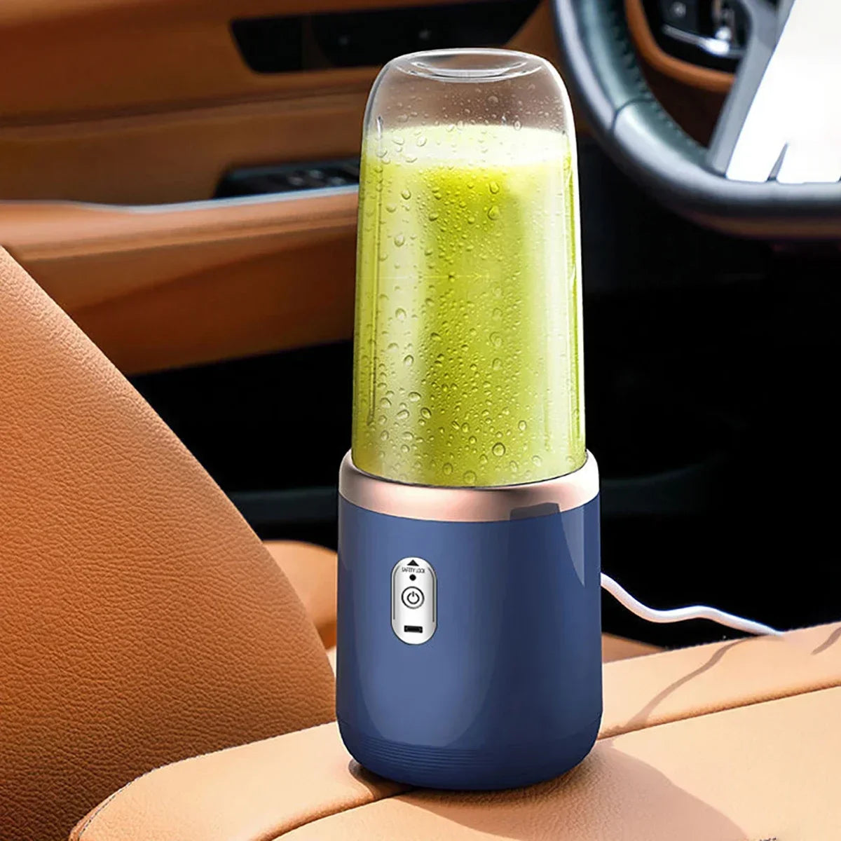 Portable 2 Cup Electric Juicer Blender - USB Rechargeable, 6 BladeCordless Personal Blender for Fruits and Vegetables