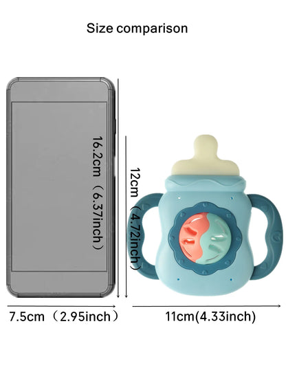 Baby Rattle Toy Milk Nursing Bottle Shaped Hand Bell Can Be Grabbed And Bitten Teether Newborn Can Bite Teether Newborn Gift