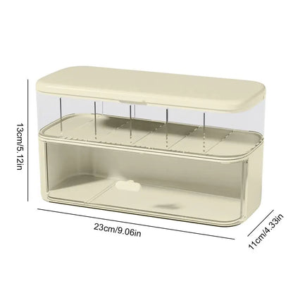 Cable Organizer Box Clear Cord Storage Organizer Cable Management Box with Compartments Charger Wires Case for Drawer Desk