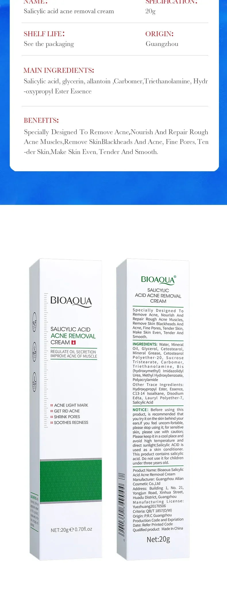 Salicylic Acid Face Cream Acne Creams Mark Repair Firming Moisturizing Blackhead Remover skincare Facial Cream