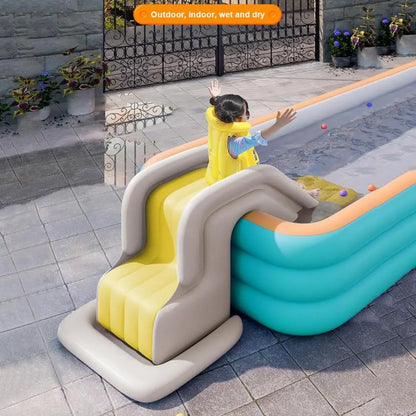 Lengthen And Widen The Slide Inflatable Water-filled Base Pool Slide Children Climber Slide For Aboves Ground Pool Garden