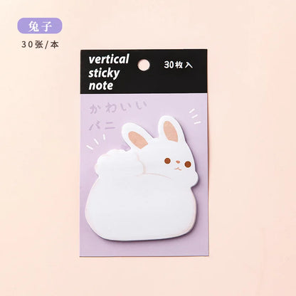 Cute Animal Cartoon Shaped Sticky Notes - Thick Reusable Adhesive Notepads for Students, Creative Fun School & Office Supplies