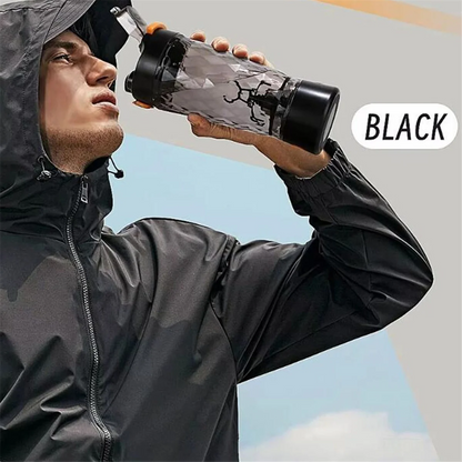 B08B-Electric Protein Bottle - Automatic Mixer for Gym & Outdoor, Milk Coffee Blender Kettle,Shake Bottle Mixer Black