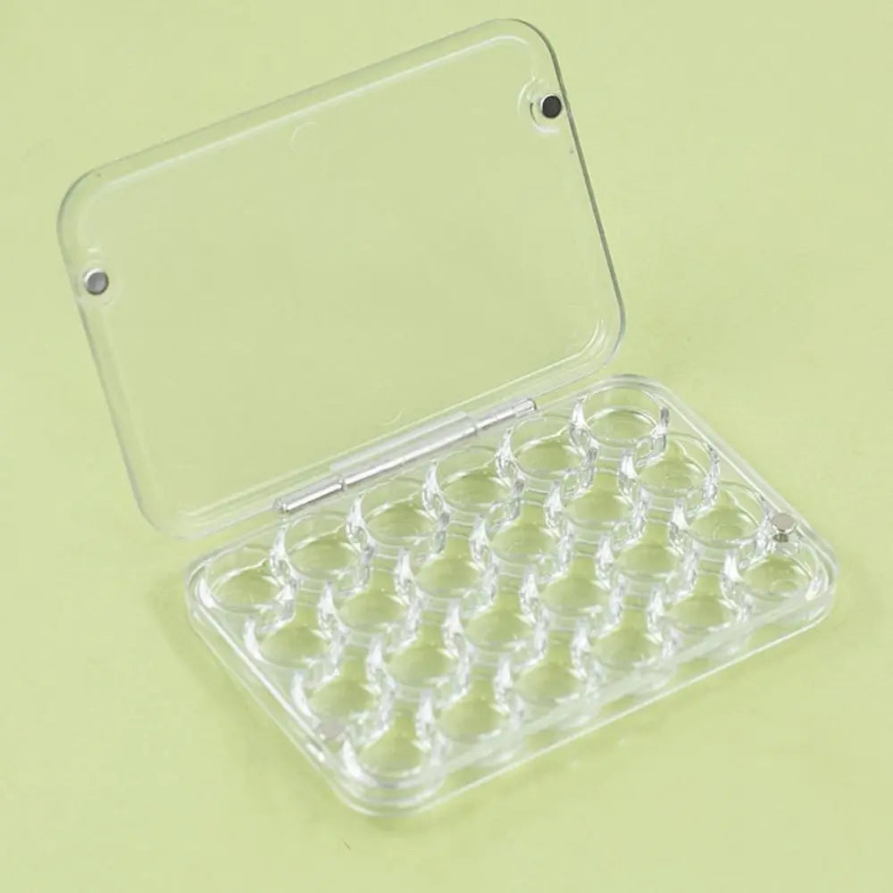 Art Supplies 24 Grids Mini Watercolor Palette Transparent Acrylic Watercolor Paint Tray Empty Sealed Paint Box Travel