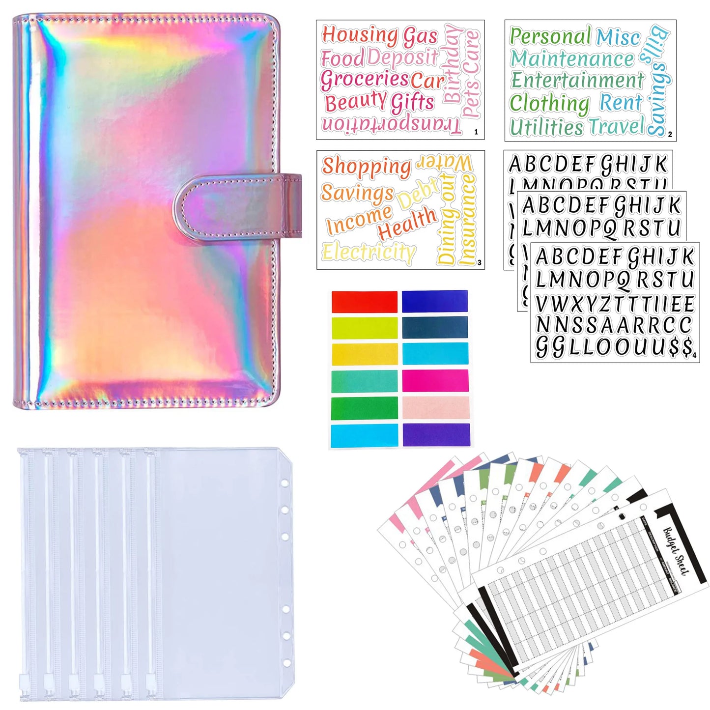 A6 Binder Cash Envelopes for Budgeting Money Organizer for Cash Money Envelopes for cash Leather A6 Binder with zipper