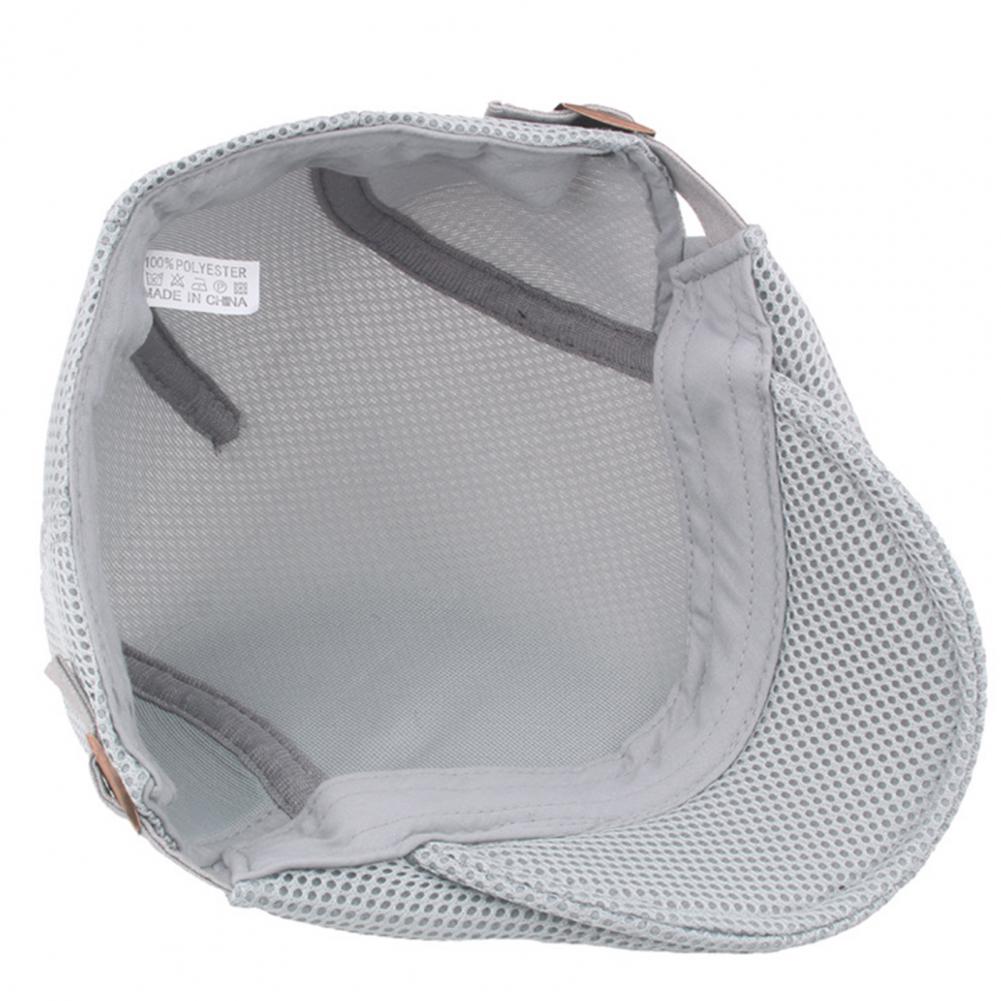 Hollow Breathable Mesh Men Beret Hat Adjustable Buckle Summer Autumn Sunscreen Men Cap Sport