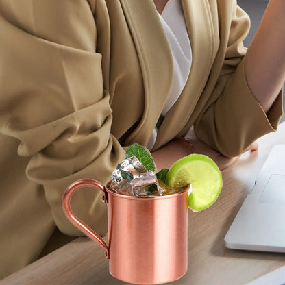 16OZ Pure Copper Cup Straight Handcrafted Moscow Mule Mugs Brushed Appearance Smooth Finish Mug Cup Mules Cocktails Coffee Beer
