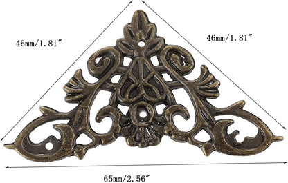 4Pcs Furniture Floral Corner Protector Guards Edge Cover Decor Jewelry Case Box Book Scrapbook Album Corner Protector with Nail