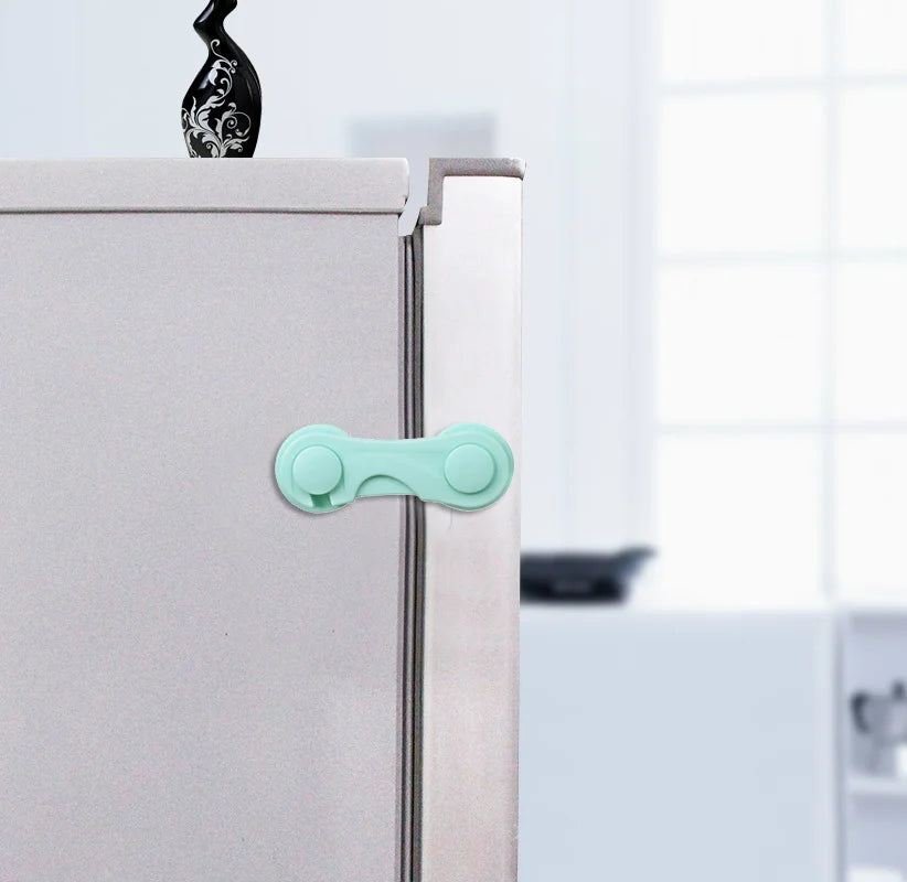 Multifunctional Safety Cabinet Door Lock Baby Safety Drawer Door Buckle Anti-Pinch Home White Bathroom Refrigerator Lock