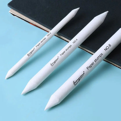 7Pcs/Set Professional Blending Stumps Paper Painting Art Supplies Art Blenders Sandpaper Pencil Durable White