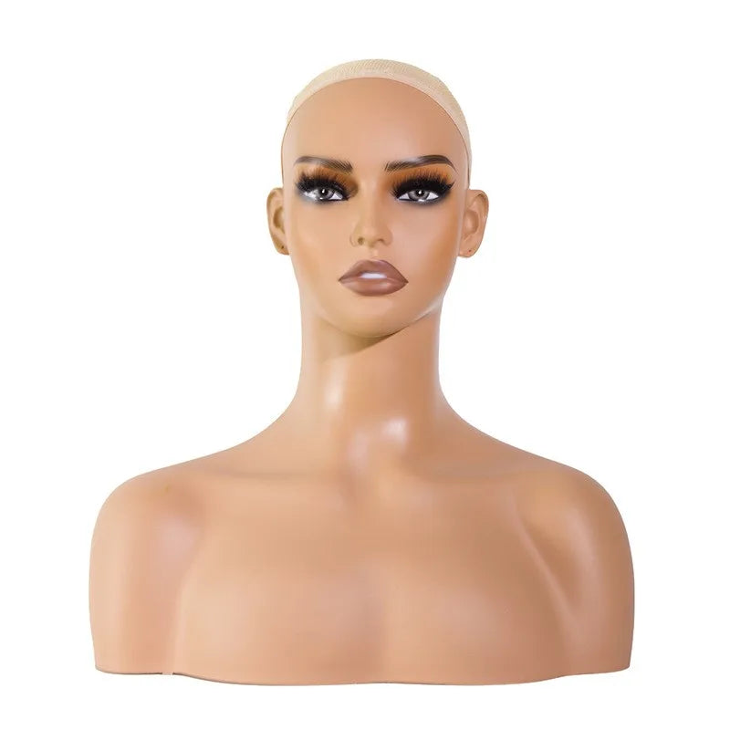Multipurpose Mannequin Head With Shoulders Make-Up Dummy Head For Wigs Mannequins Bust Wig Display Head Realistic Female Head
