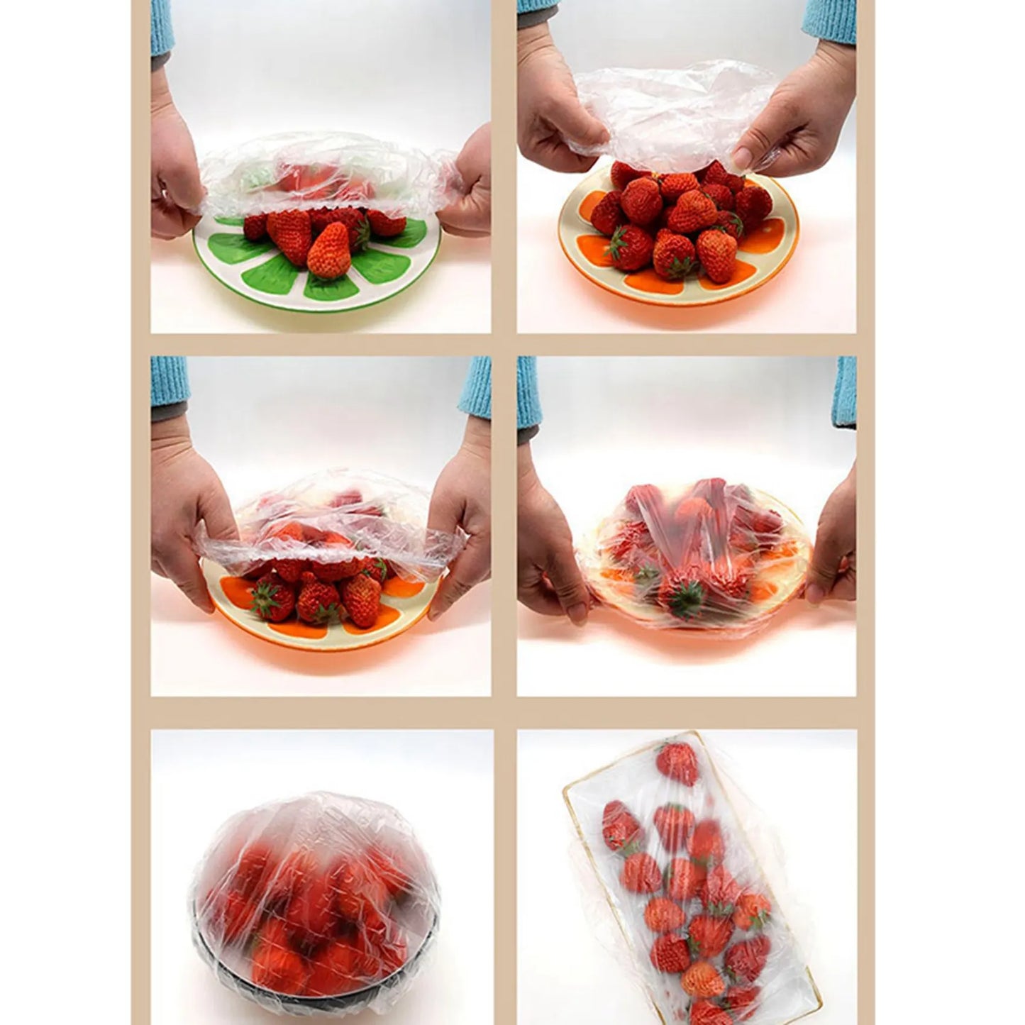 Y51A-200Pcs Reusable Food Keep Fresh Storage Covers Elastic Clear Bowl Covers Dish Plastic Covers For Family Outdoor Picnic