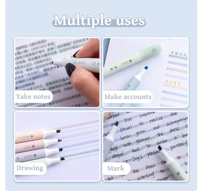 4PCS Retro Style Handbook Pen Marker Graffiti Brush Inscription Pen Office Culture and Educational Supplies