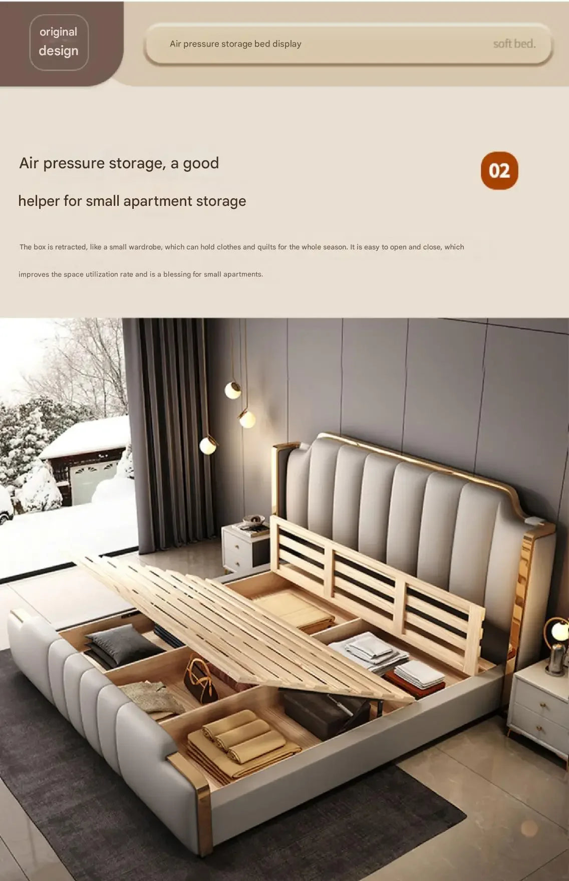 Italian Luxury Beds Leather Modern Simple Storage Beds Queen White Bedroom Double Somieres Marcos De Cama Bedroom Furniture