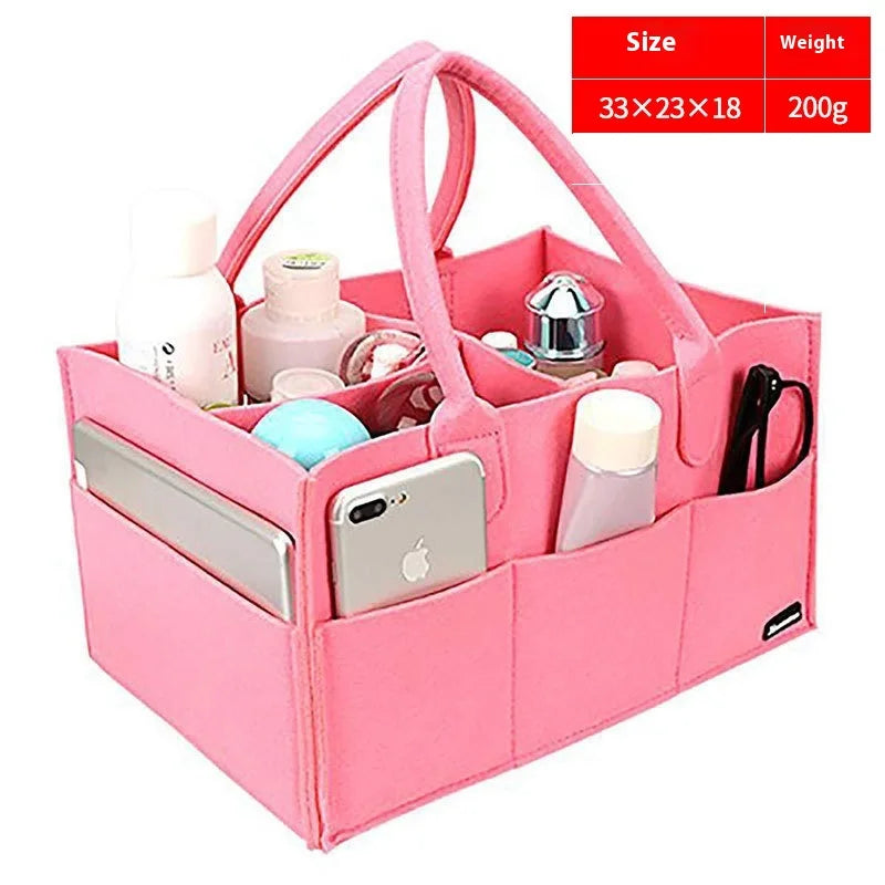 Diaper & Wipes Organizer, Portable Cloth Diaper Pail for Nursery, Changing Room, Travel - Essentials Storage Box Baby Diaper Bag