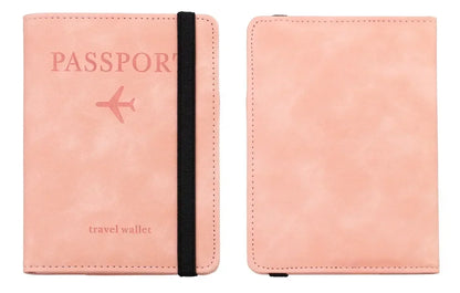 RFID Blocking Leather Card Case Passport Holder Cover Wallet Travel Accessories for Women Men