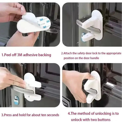 Childproof Anti-theft Door Stopper for Girls Easy-Install White Baby Safety Door Lock Universal Child Protection Locks Windows