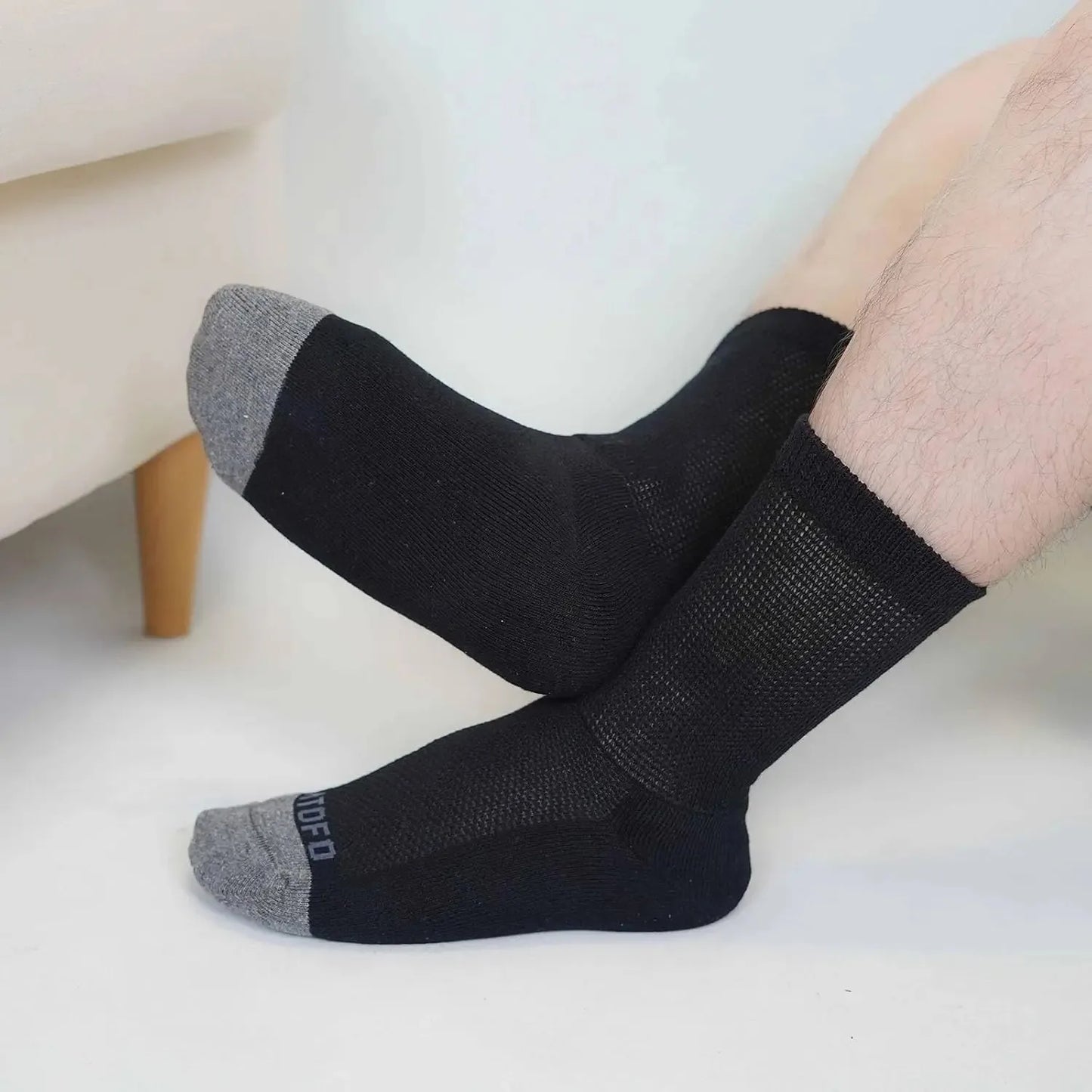 4 Pairs Diabetic Non Binding Socks For Men Women Loose Fitting Socks Cotton Wide Top Socks Breathable & Moisture wicking