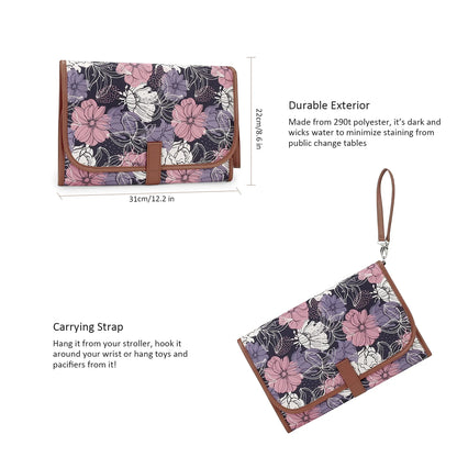 New Portable Diaper Changing Pad, Portable Changing pad for Newborn Girl & boy - Baby Changing Pad with Smart Wipes Pocket