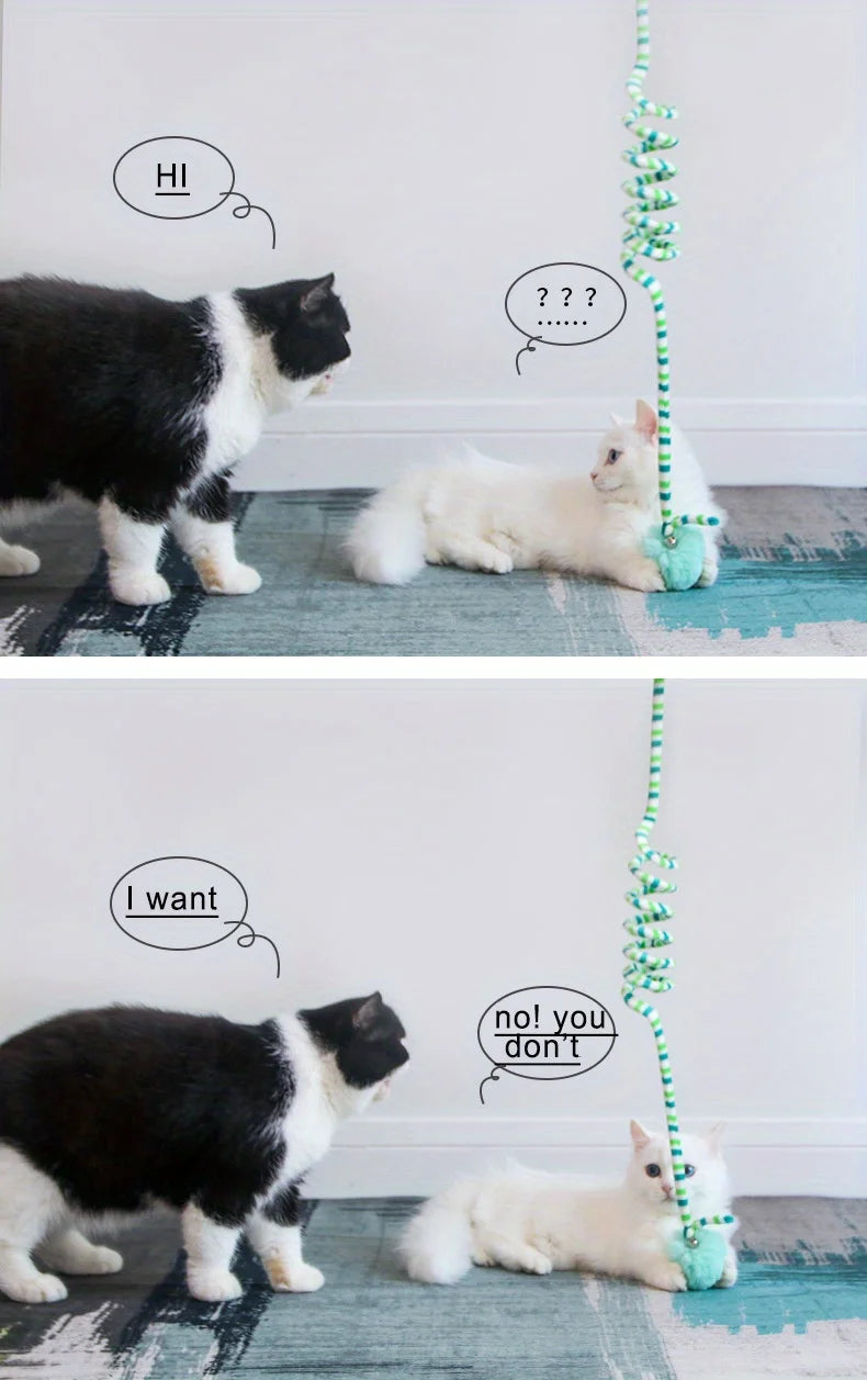 Interactive Cat Hanging  Simulation Cat  Funny Self-hey Interactive  for Kitten Playing Teaser Wand Toy Cat with bell