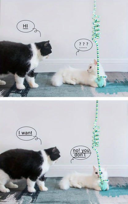 Interactive Cat Hanging  Simulation Cat  Funny Self-hey Interactive  for Kitten Playing Teaser Wand Toy Cat with bell