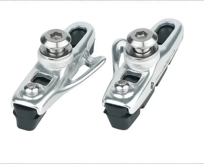 A Pair 55MM Brake Pads for Road Bikes with Metal Rings C-brake Pads Replaceable Brake Blocks Aluminium Alloy Block Bicycle Parts