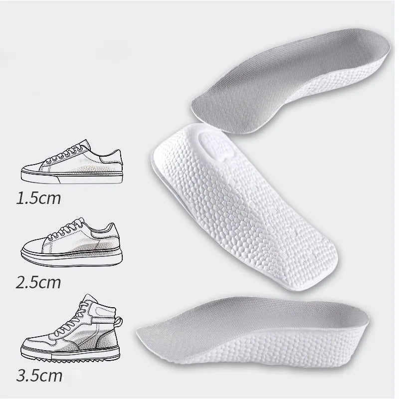 1 Pair Breathable Half Insole Heighten Heel Insert Sport Shoes Pad Cushion Unisex Height Increase Insoles Shoe Insoles 1.5-3.5cm