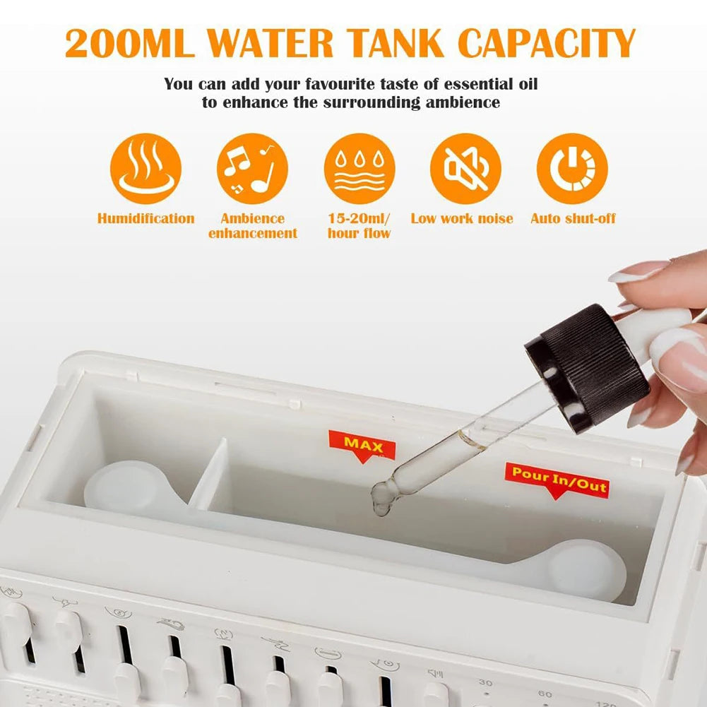 3 in 1 White Noise Sound Machine Night Light Humidifier 8 Group Natural Sound 30/60/120 Minutes Smart Timing for Home