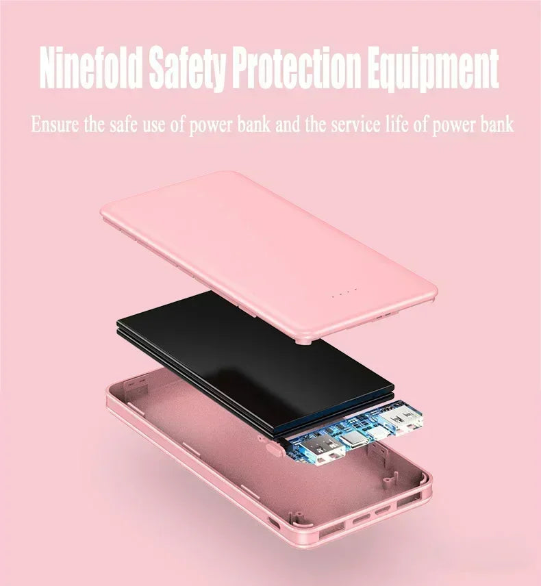 New Portable Power Bank 20000mAh Ultra Large Capacity 10W Super Fast Charger Dual Output Dual Input Design External Battery Pack