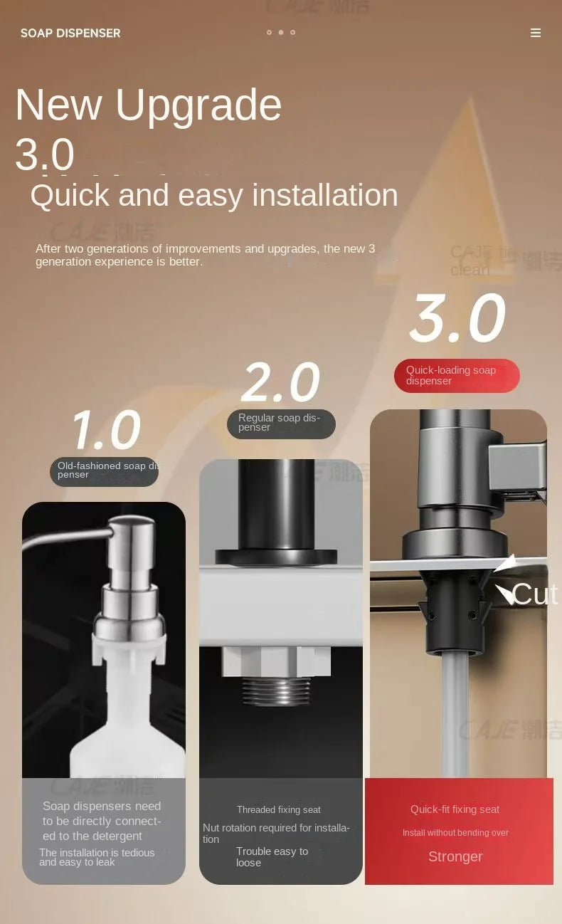 Kitchen sink soap dispenser sink detergent press household washing basin soap extension tube detergent pressurizer