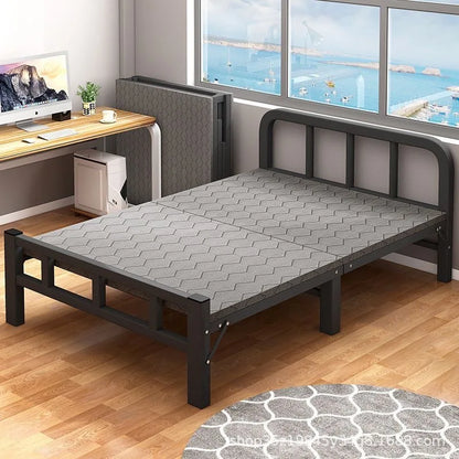 Folding single bed household simple bed office nap artifact marching bed dormitory lunch break small bed adult iron bed