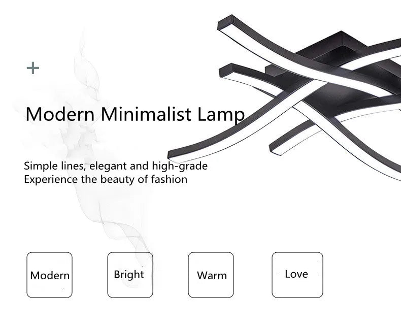 LED Ceiling Light Surface Installation Living Room Lamp Modern Bedroom Kitchen Led Ceiling Light Elegant Curved Ceiling Light