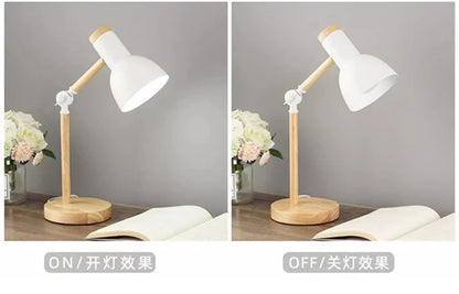 Nordic Decorative Eye Protection Small Table Lamp Modern Simple Cute Exquisite Bedroom Desk Bedside Lamp Girl Macaron Wood Lamp