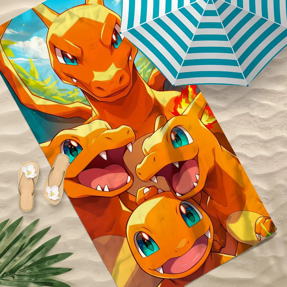 Towel Beach C-Charmander MNS P-PokemonS-ES Quick Dry Pool Camping Towels Travel Soft Gift Gym Shower Sports