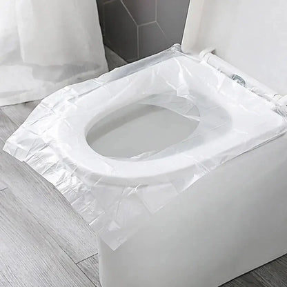 10/50PCS Biodegradable Disposable Plastic Toilet Seat Cover Portable Safety Travel Bathroom Toilet Paper Pad Bathroom Accessory