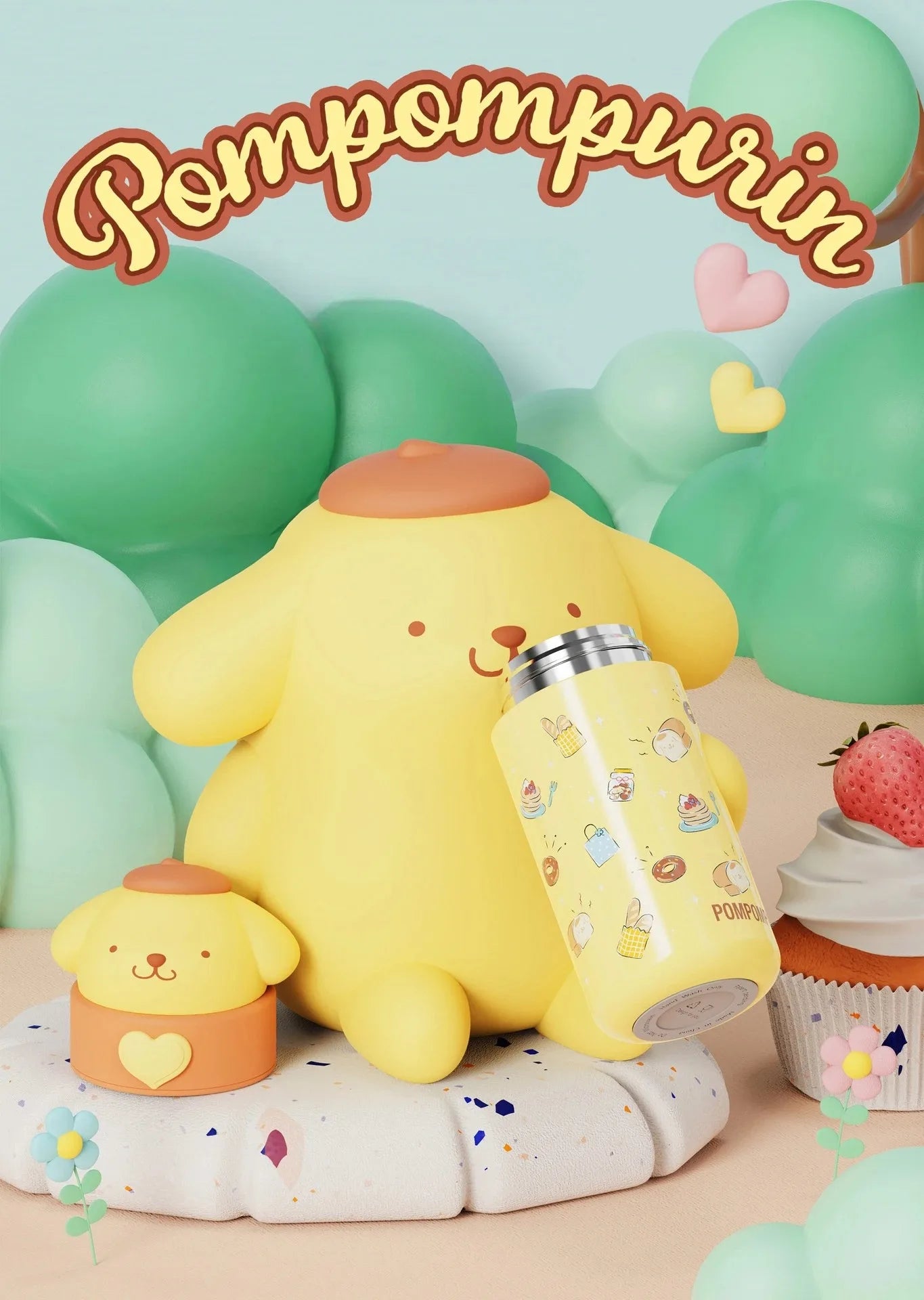 Sanrio Hello Kitty 350ml Stainless Steel Thermos Kawaii Kuromi Cinnamoroll Melody Kids Vacuum Flask Water Bottle Tumbler