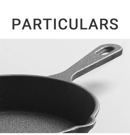 Cast Iron Pan Uncoated Frying Pan Small Frying Egg Pan Household Pan Kitchenware Set Oil Splashing Pan Cast Iron Cookware Frying