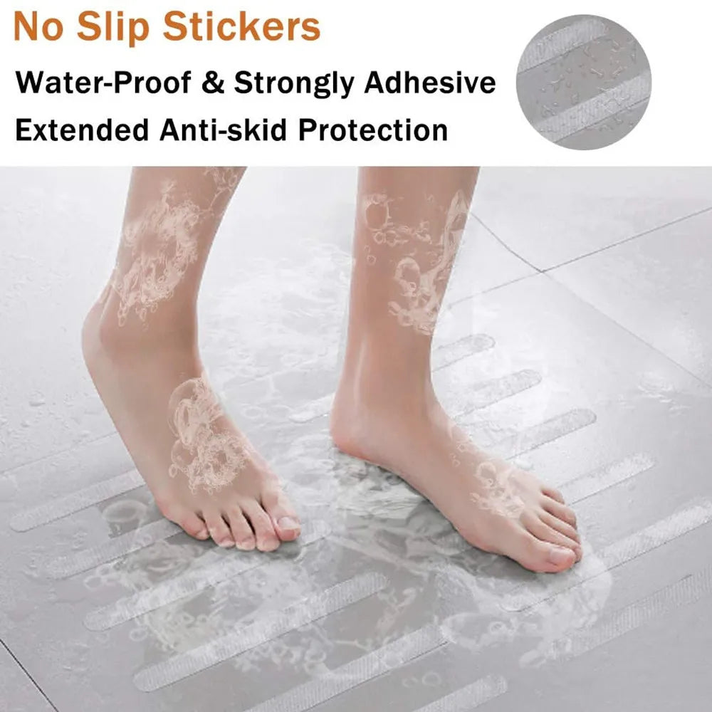 New Anti Slip Bath Grip Stickers Non Slip Shower Strips Flooring Safety Tape White 60/30/10Pcs