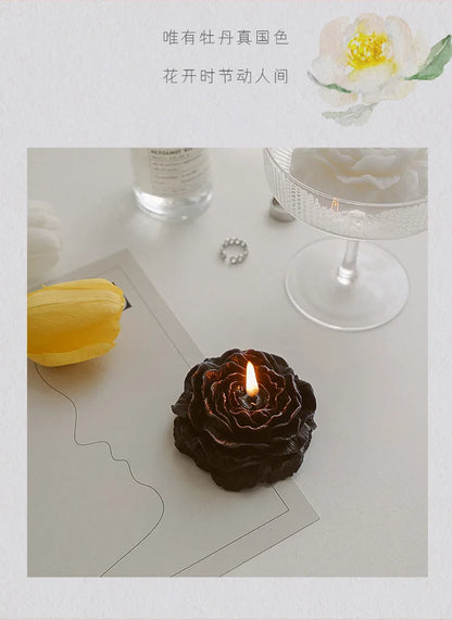 Peony Scented Candles, Handmade DIY Mini Floral Candles for Valentine's Day Gifts