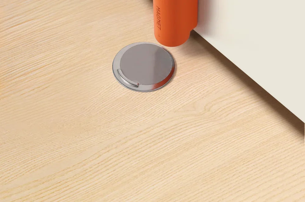 Stainless steel magnetic door stopper, gray black nail free door base, door hardware Door close prevention Door stop door closer