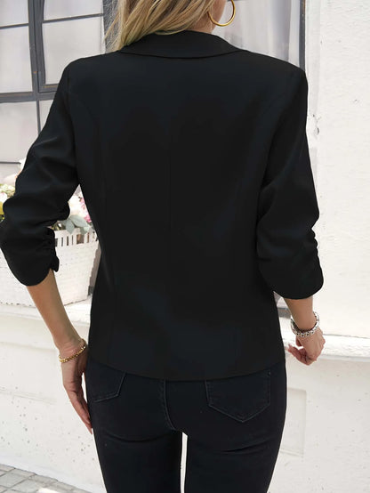 New Office Lady Suits Jacket Tops Formal Women's Seven Quarter Sleeved Suit Coats Casual Black Workwear Blazer Femme Clothing