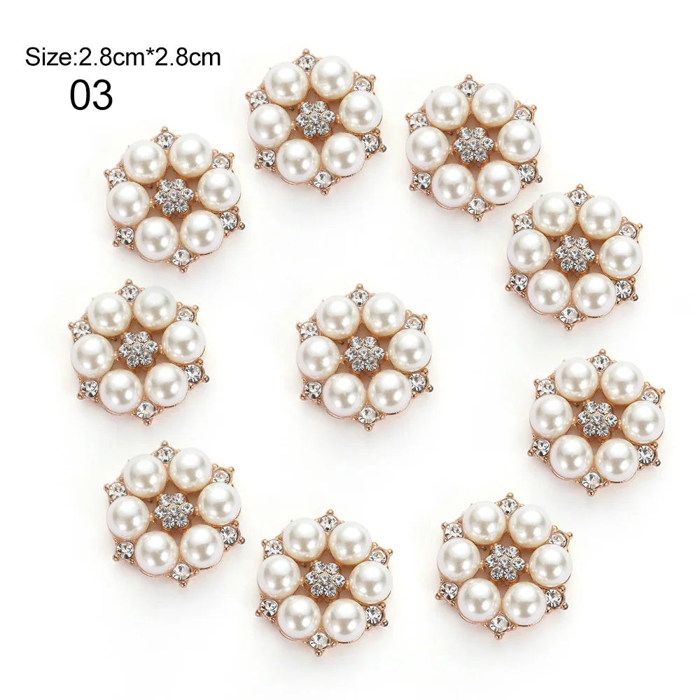 10 PCs 15/20/25MM Round Metal Rhinestone Buttons for Clothing DIY Sewing Accessories Wholesale Luxury Fashion Apparel Decoration