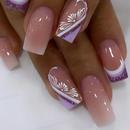 ARTAUG 24PCS Medium Almond Fleshcolor Press On Nails Fake Nails Pink Summer Nails Press On Nails Detachable Reusable Girl Gift