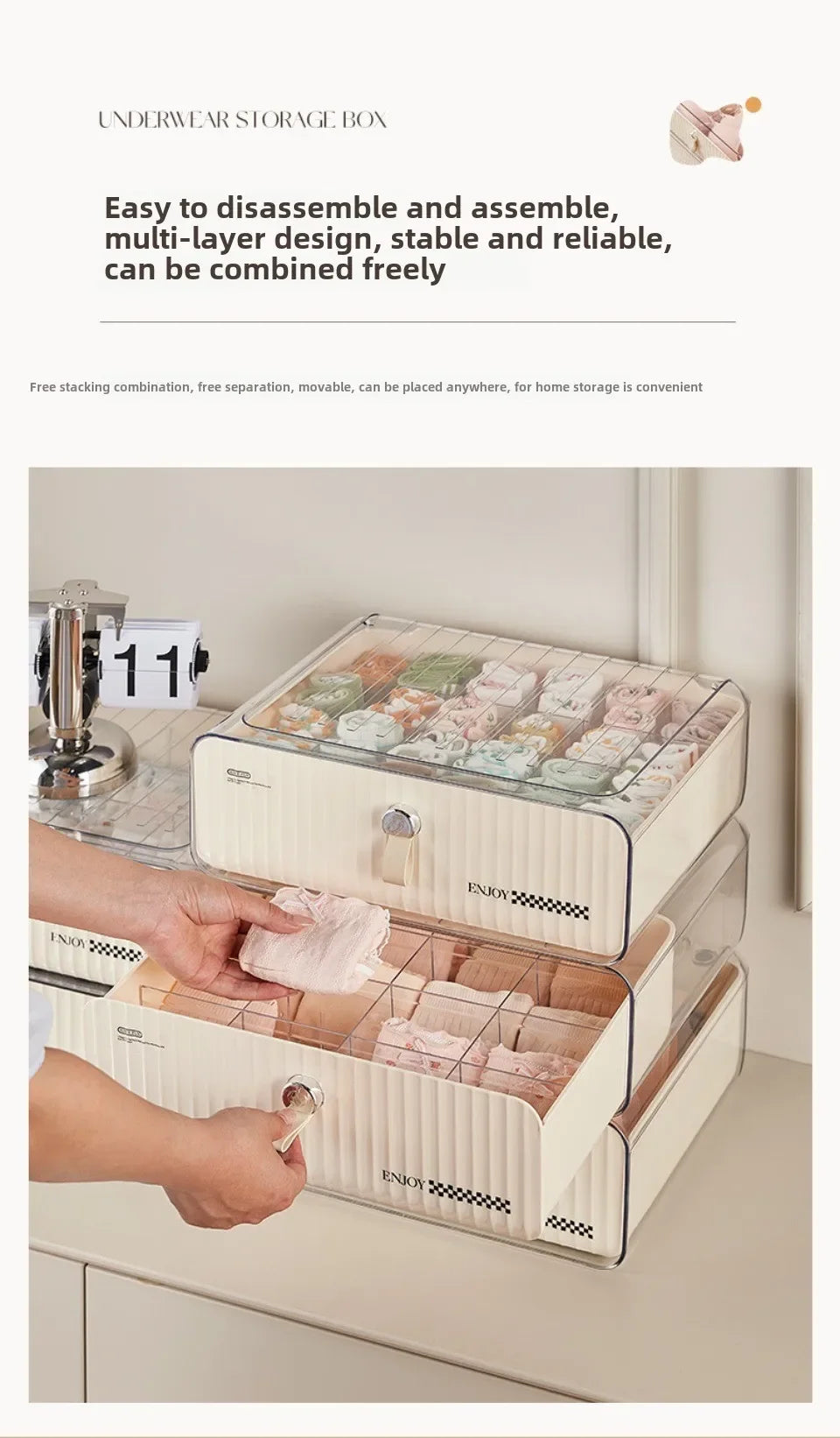 Organizer For Underwear Socks Bra Pants Scarf Tie Storage Box Wardrobe Drawer Organizers Foldable Case For Underwear Organizer